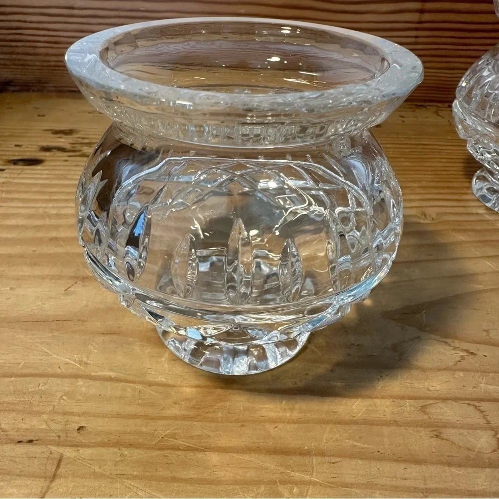 Slovakia crystal bud vase votive candle holder.